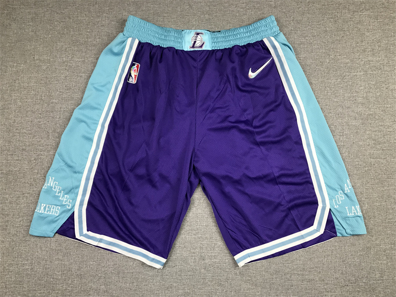  Men 2022 NBA Los Angeles Lakers blue shorts->los angeles lakers->NBA Jersey